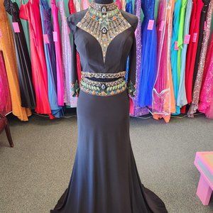 Clarisse 4920 Black/Multi Size 10 Prom Dress/Formal Gown